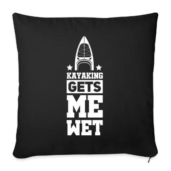 Kayak Kayak Kayaker - Sofa pillowcase 17,3'' x 17,3'' (45 x 45 cm) - black - Front
