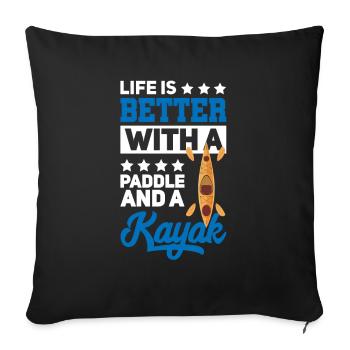 Kayak Kayak Kayaker - Sofa pillowcase 17,3'' x 17,3'' (45 x 45 cm) - black - Front
