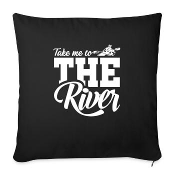 Kayak Kayak Kayaker - Sofa pillowcase 17,3'' x 17,3'' (45 x 45 cm) - black - Front