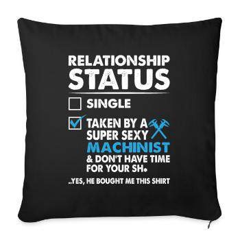 État de la relation pris par un machiniste super sexy - Housse de coussin décorative 45 x 45 cm - noir - Devant