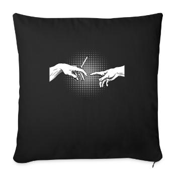 Michelangelo Pass the joint Weed Druffi Trippy - Sofa pillowcase 17,3'' x 17,3'' (45 x 45 cm) - black - Front