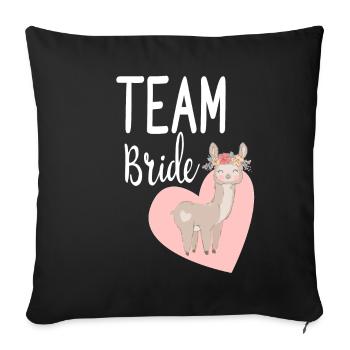 Team Bride To Be Bride Alpaca Llama Alpaca JGA - Sofa pillowcase 17,3'' x 17,3'' (45 x 45 cm) - black - Front