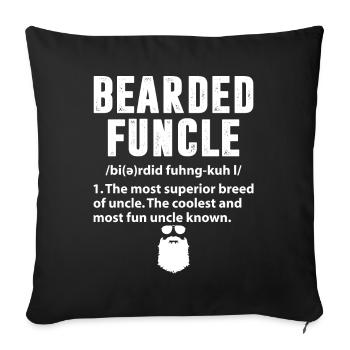 T-shirt drôle de définition d'oncle de funcle barbu - Housse de coussin décorative 45 x 45 cm - noir - Devant