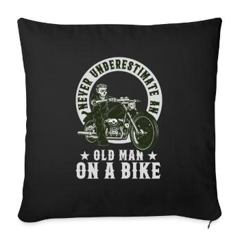 Cooles Biker Chopper Motorrad Geschenk - Sofakissenbezug 45 x 45 cm - Schwarz - Vorne