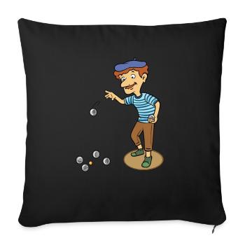 Frenchman plays petanque design for a petanque - Sofa pillowcase 17,3'' x 17,3'' (45 x 45 cm) - black - Front