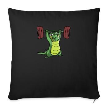 Weightlifting weightlifter barbell - Sofa pillowcase 17,3'' x 17,3'' (45 x 45 cm) - black - Front