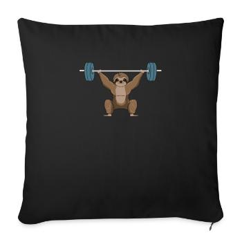 Weightlifting weightlifter barbell - Sofa pillowcase 17,3'' x 17,3'' (45 x 45 cm) - black - Front