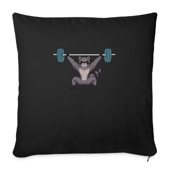 Weightlifting weightlifter barbell - Sofa pillowcase 17,3'' x 17,3'' (45 x 45 cm) - black - Front