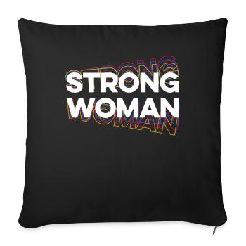 Strong woman - Sofa pillowcase 17,3'' x 17,3'' (45 x 45 cm) - black - Front