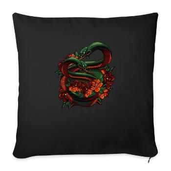 Kobra Schlange Reptil Königskobra - Sofakissenbezug 45 x 45 cm - Schwarz - Vorne