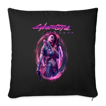 Mujer sexy cyborg Cyber style cyberpunk2077 Fanart - Sofakissenbezug 45 x 45 cm - Schwarz - Vorne