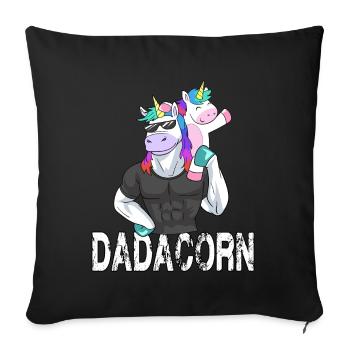 Dadacorn Papa Einhorn Training Gym Workout für - Sofakissenbezug 45 x 45 cm - Schwarz - Vorne