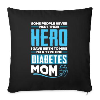 T1D Diabetes Typ 1 Diabetiker Geschenk - Sofakissenbezug 45 x 45 cm - Schwarz - Vorne
