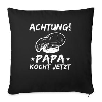 Coole & Lustige Koch Papa Geschenke - Sofakissenbezug 45 x 45 cm - Schwarz - Vorne