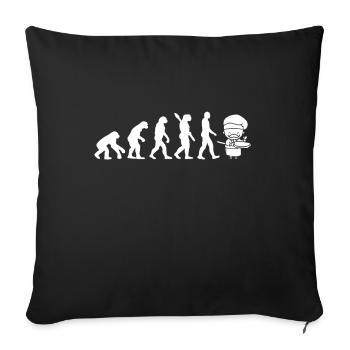 Cool & funny pizza maker evolution - Sofa pillowcase 17,3'' x 17,3'' (45 x 45 cm) - black - Front
