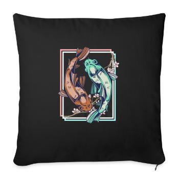 Koi Koifische Japan - Sofakissenbezug 45 x 45 cm - Schwarz - Vorne