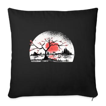 Japan Garten Japanisches Torii Japan Samurai - Sofakissenbezug 45 x 45 cm - Schwarz - Vorne