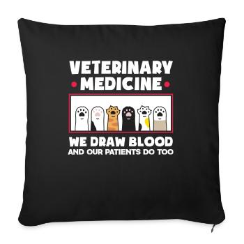 Cadeau d'infirmière vétérinaire drôle - Housse de coussin décorative 45 x 45 cm - noir - Devant