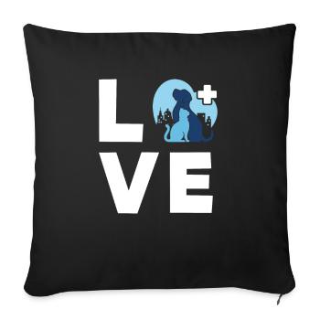 Cadeau d'infirmière vétérinaire infirmière vétérinaire - Housse de coussin décorative 45 x 45 cm - noir - Devant