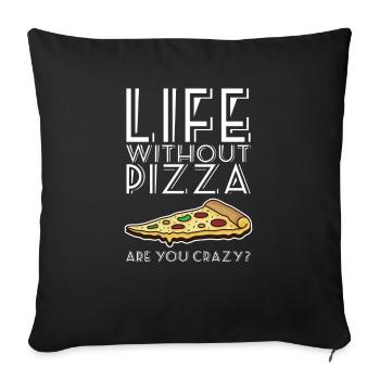 Pizza pizzeria fabricant de pizza - Housse de coussin décorative 45 x 45 cm - noir - Devant