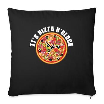 Pizza pizzeria fabricant de pizza - Housse de coussin décorative 45 x 45 cm - noir - Devant