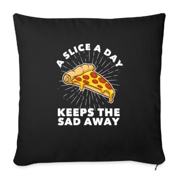 Pizza pizzeria fabricant de pizza - Housse de coussin décorative 45 x 45 cm - noir - Devant