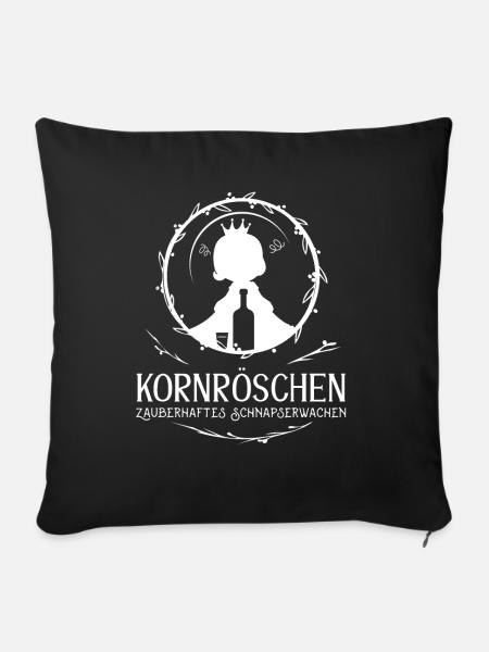 Kornröschen Polterabend Frauen - Sofakissenbezug 45 x 45 cm - Schwarz