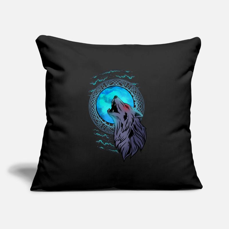 Fenrir Wolf Fenriswolf Viking Nordic Walhalla Housse de coussin décorative 45 x 45 cm