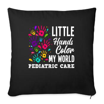 Infirmière infirmière pédiatrique - Housse de coussin décorative 45 x 45 cm - noir - Devant