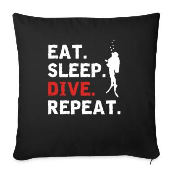 Cool diver scuba diver gift saying - Sofa pillowcase 17,3'' x 17,3'' (45 x 45 cm) - black - Front
