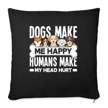 Dog owner, dog lover, dog lover - Sofa pillowcase 17,3'' x 17,3'' (45 x 45 cm) - black - Front