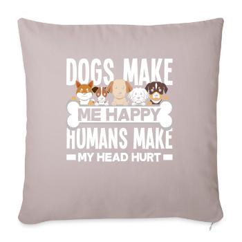 Hundebesitzer Hundeliebhaber Hundefreund - Sofakissenbezug 45 x 45 cm - helles Taupe - Vorne