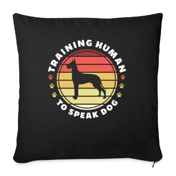 Funny dog trainer dog trainer dog school - Sofa pillowcase 17,3'' x 17,3'' (45 x 45 cm) - black - Front