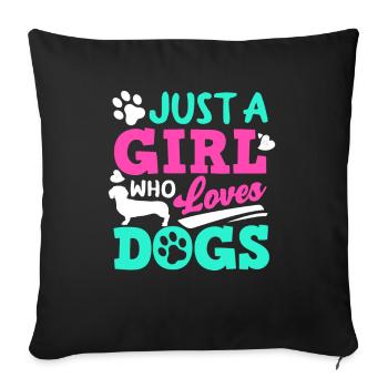 Dog owner, dog lover, dog lover - Sofa pillowcase 17,3'' x 17,3'' (45 x 45 cm) - black - Front