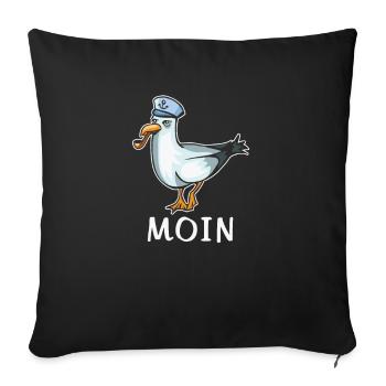 Cooles Moin Nordsee Plattdeutsch Geschenk - Sofakissenbezug 45 x 45 cm - Schwarz - Vorne