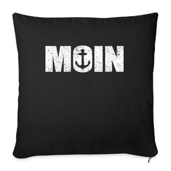 Cooles Moin Nordsee Plattdeutsch Geschenk - Sofakissenbezug 45 x 45 cm - Schwarz - Vorne