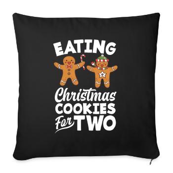 Drôle de grossesse enceinte Noël - Housse de coussin décorative 45 x 45 cm - noir - Devant
