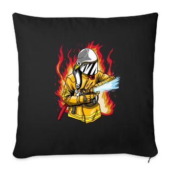 Pompier pompier pompier - Housse de coussin décorative 45 x 45 cm - noir - Devant