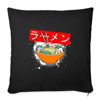 Anime Suppe Asiatische Suppe - Sofakissenbezug 45 x 45 cm - Schwarz - Vorne