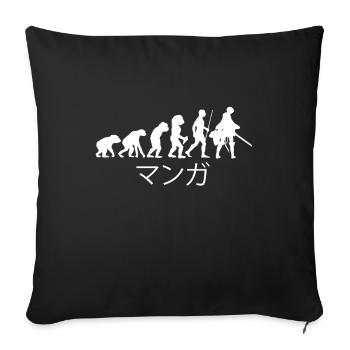 Évolution de l'anime - Housse de coussin décorative 45 x 45 cm - noir - Devant