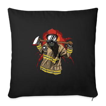 Fire department fire truck firefighter - Sofa pillowcase 17,3'' x 17,3'' (45 x 45 cm) - black - Front