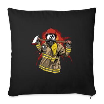 Fire department fire truck firefighter - Sofa pillowcase 17,3'' x 17,3'' (45 x 45 cm) - black - Front