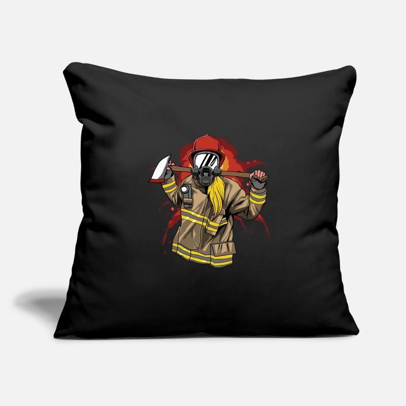 Pompier pompier pompier Housse de coussin décorative 45 x 45 cm
