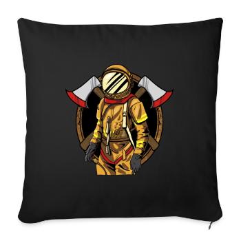 Fire department fire engine firefighter - Sofa pillowcase 17,3'' x 17,3'' (45 x 45 cm) - black - Front
