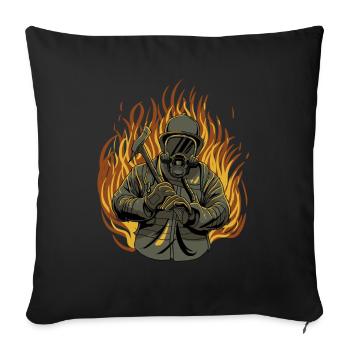Fire department fire engine firefighter - Sofa pillowcase 17,3'' x 17,3'' (45 x 45 cm) - black - Front