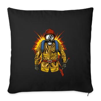Fire department fire engine firefighter - Sofa pillowcase 17,3'' x 17,3'' (45 x 45 cm) - black - Front