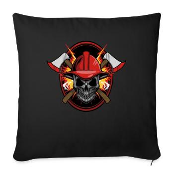 Fire department fire engine firefighter - Sofa pillowcase 17,3'' x 17,3'' (45 x 45 cm) - black - Front