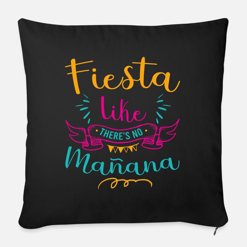 Fiesta comme s'il n'y avait pas de danse mañana salsa - Housse de coussin décorative 45 x 45 cm - noir