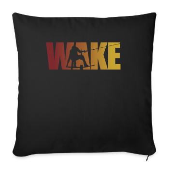 Cool wakeboarding sports nautiques cadeau - Housse de coussin décorative 45 x 45 cm - noir - Devant