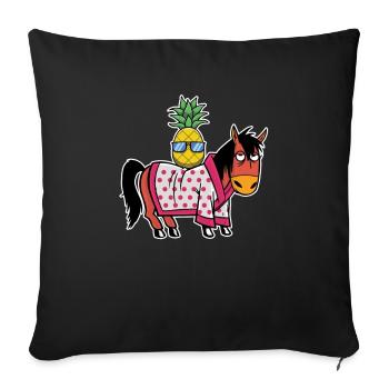 Pineapple Hawaii Aloha Horses Riding - Sofa pillowcase 17,3'' x 17,3'' (45 x 45 cm) - black - Front